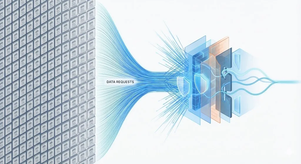 복잡한 사이트 접근 구조를 시각화한 이미지