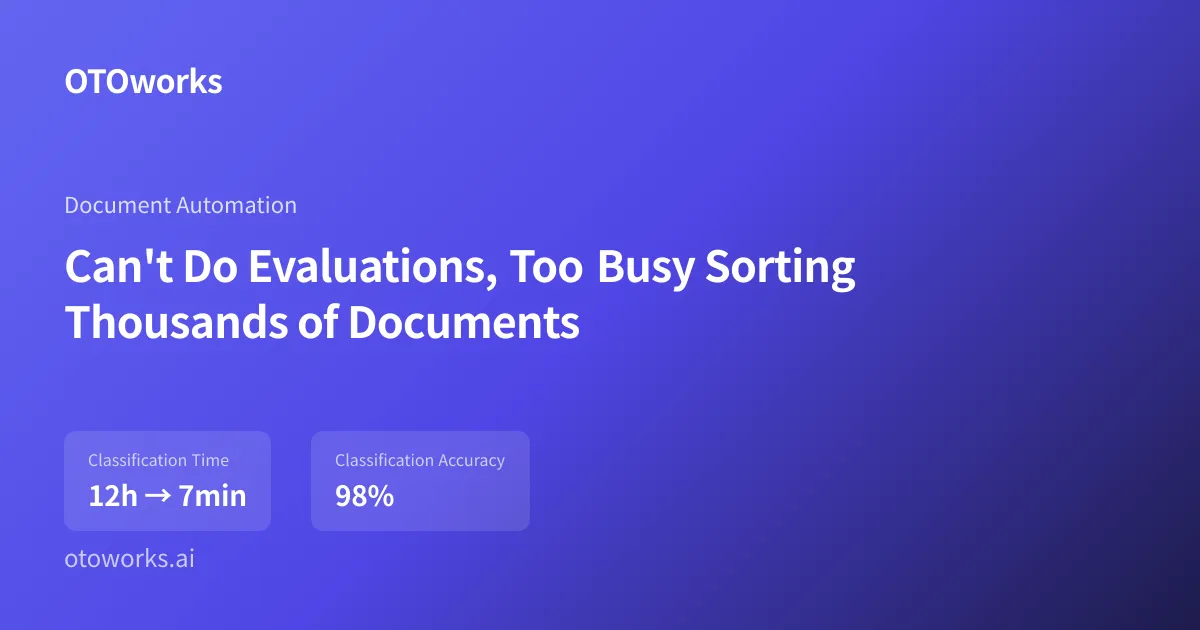 Can't Do Evaluations, Too Busy Sorting Thousands of Documents